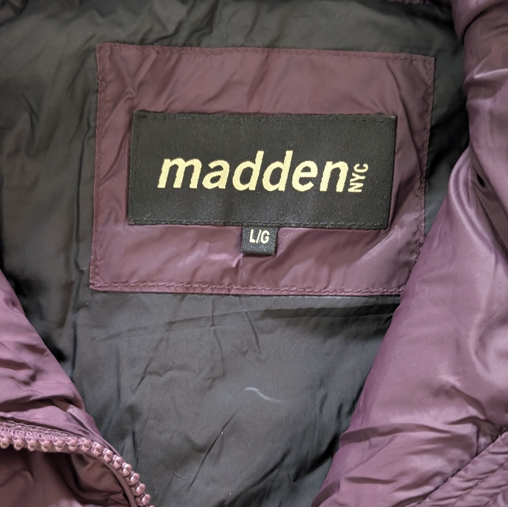 Madden Girl Eggplant Puffer Jacket With Stuff Sack - Picture 3 of 6